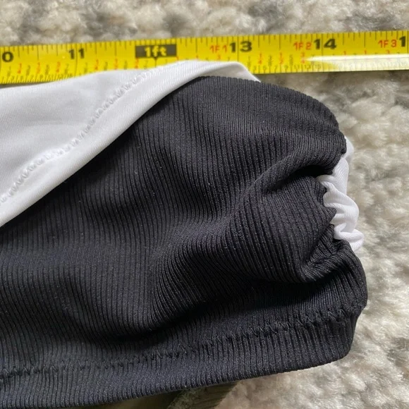 Sanctuary Block Party Wrap Hipster Swim Bottom Black White Green NEW - Picture 7 of 10